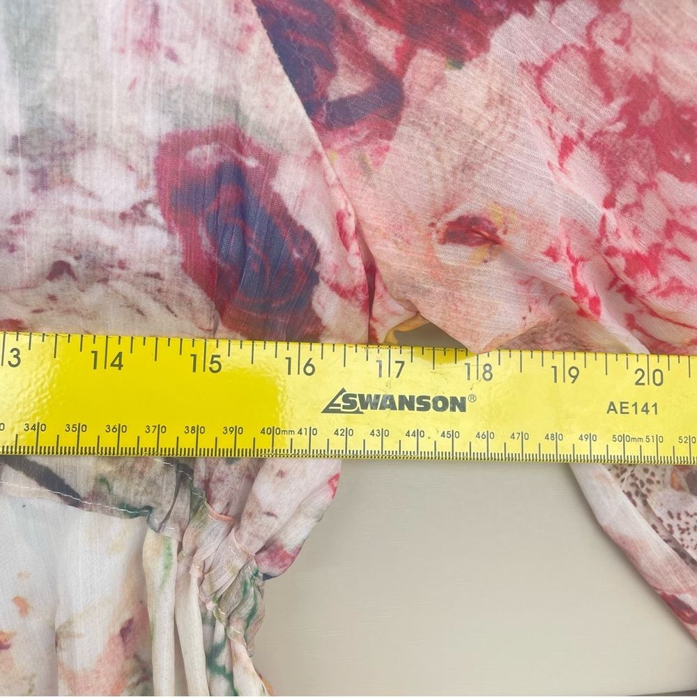 Dazy Subdued Floral Flowy Button Front Midi Dress… - image 8